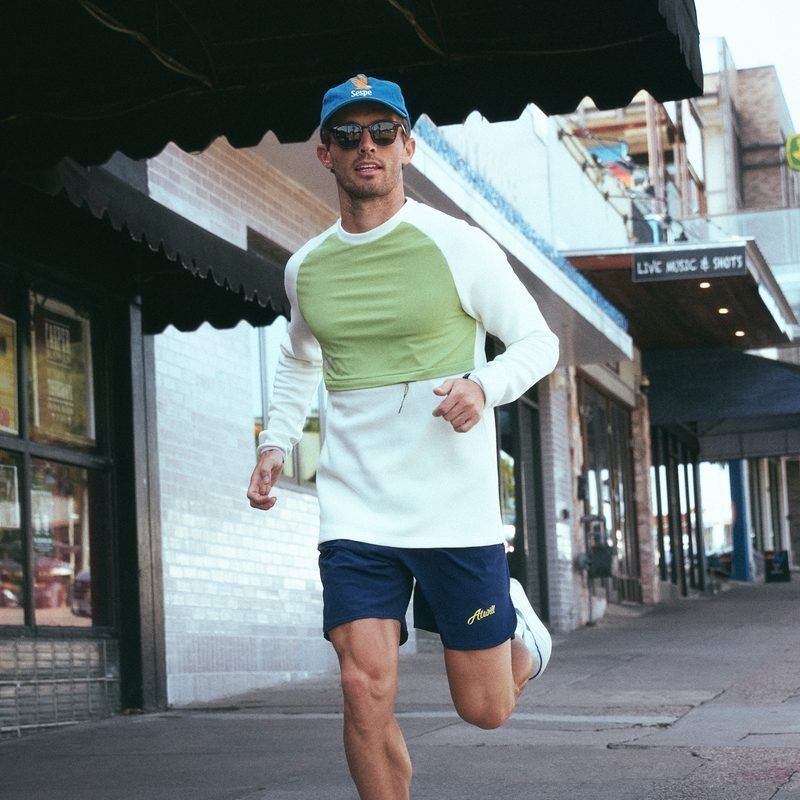 Ramble Long Sleeve in Ecru/Green, Austin